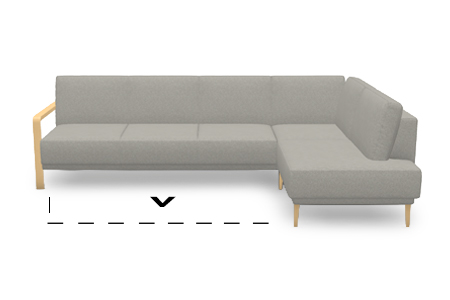 rohová rozkládací sestava L - pravá